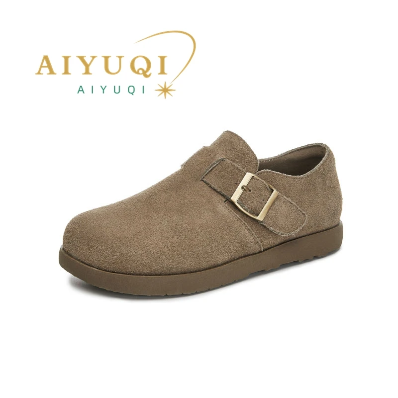 

AIYUQI Women Flat Shoes 2025 New Retro Soft Moccasins For Women Genuine Leather Large Size Sneakers Casual Shoes Female