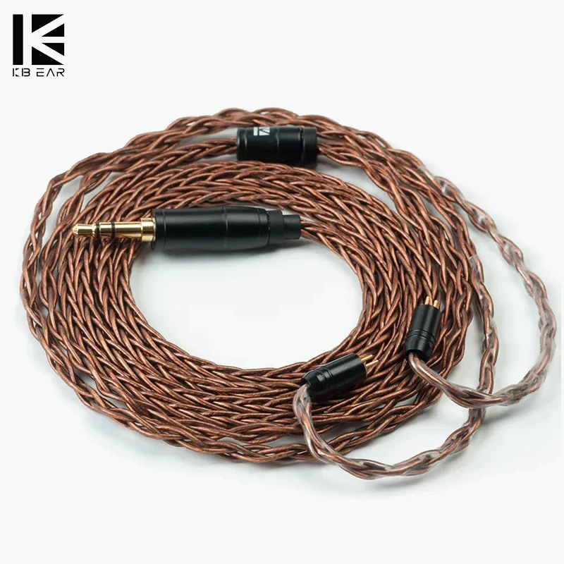 KBEAR 8 Core Oxygen-free Copper Earphone Cable For Metal 2PIN/MMCX/QDC/TFZ Connector Use For KZ ZSN/ZSN PRO AS10 BL-03 Headphone