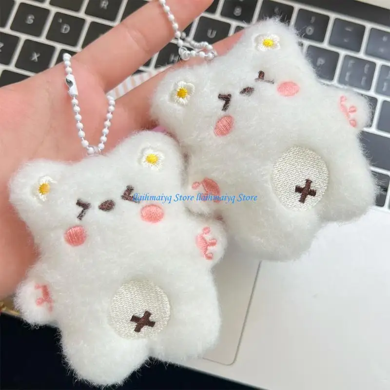 

573B Multifunctional Bear Plush Doll Keychain Pendant Portable Cartoon Bear Keyring
