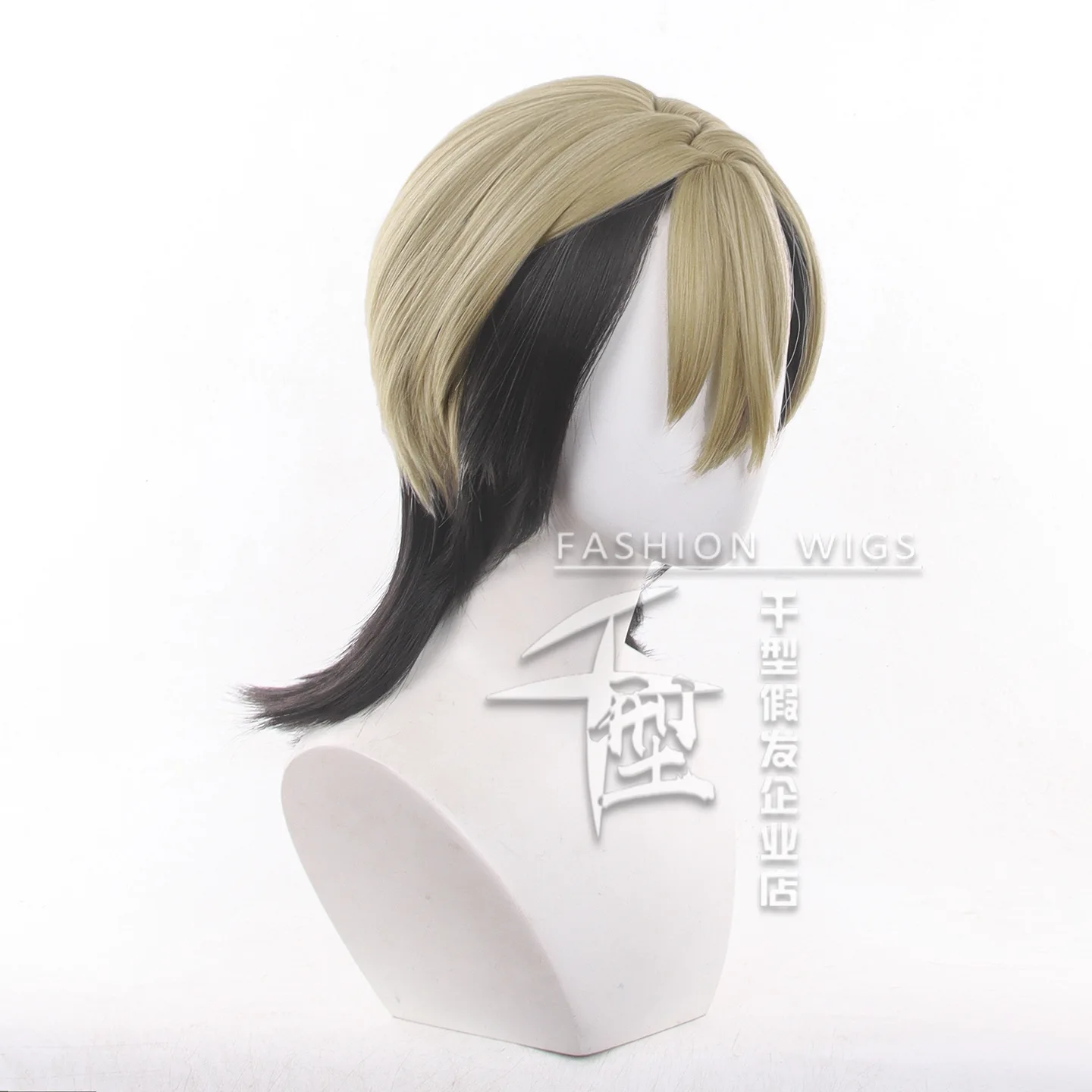 High Quality Anime Zanka Unisex 42cm Mixed Color Cosplay Anime Wig Heat Resistant Synthetic Hair Halloween Party Wigs + Wig Cap