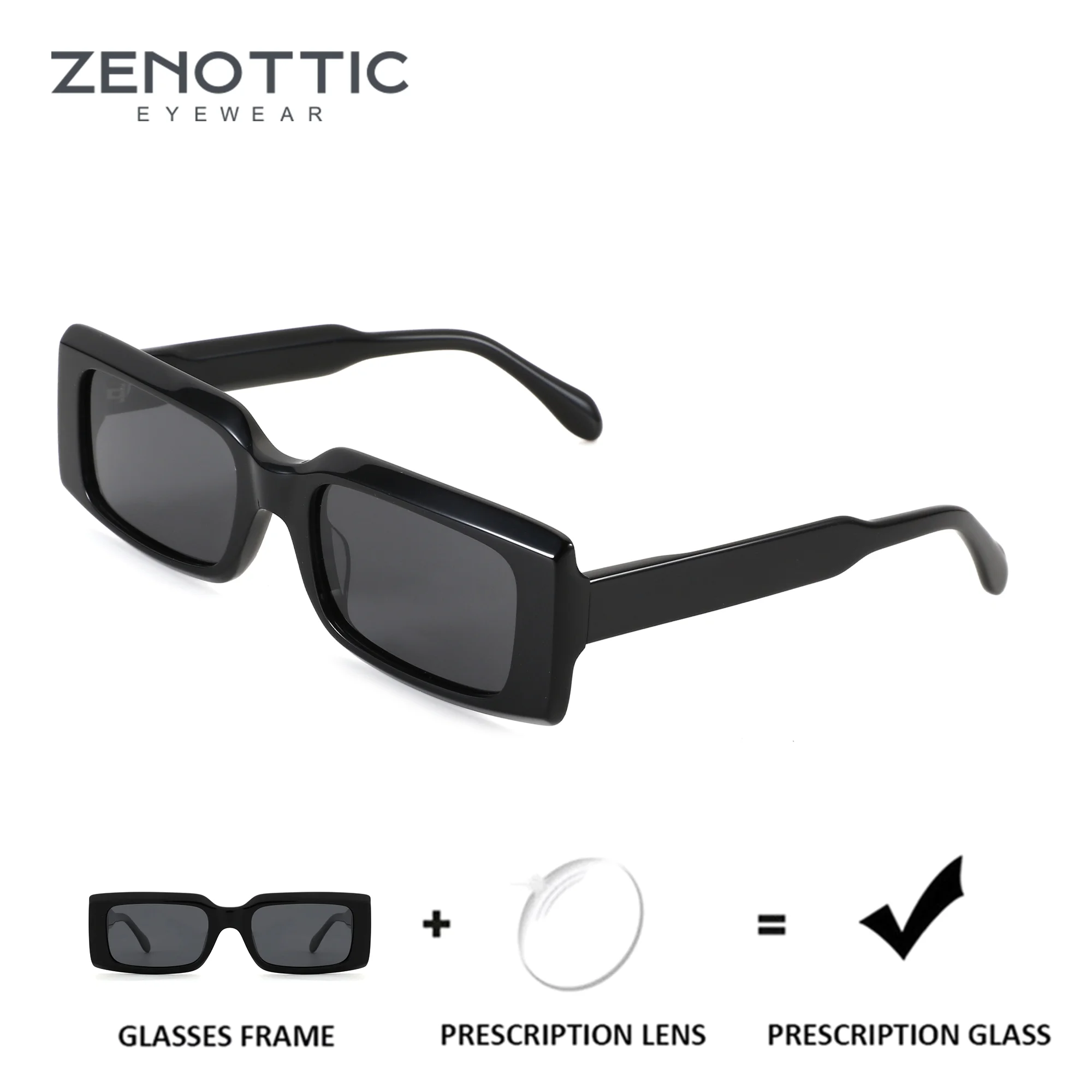 

Прямоугольные поляризационные солнцезащитные очки ZENOTTIC из ацетата для мужчин, солнцезащитные очки с защитой от ультрафиолета UV400, оптические солнцезащитные очки для близорукости, солнцезащитные линзы для близорукости