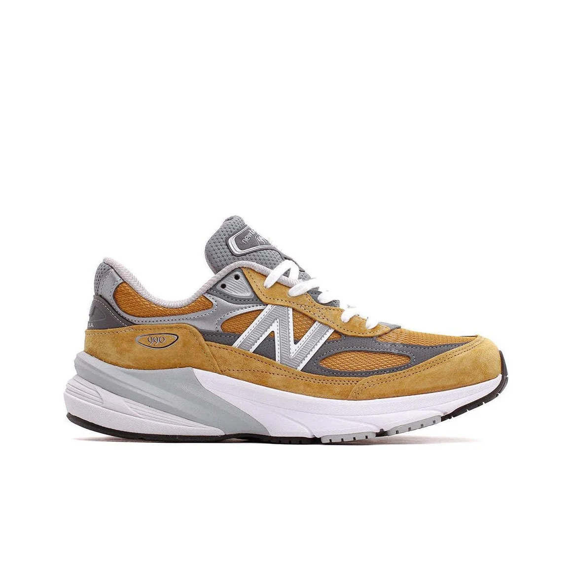 حذاء كاجوال New Balance NB 990 V6 بمقدمة مستديرة ومريح وقصة منخفضة للرجال والنساء، بني، رمادي، أبيض #3