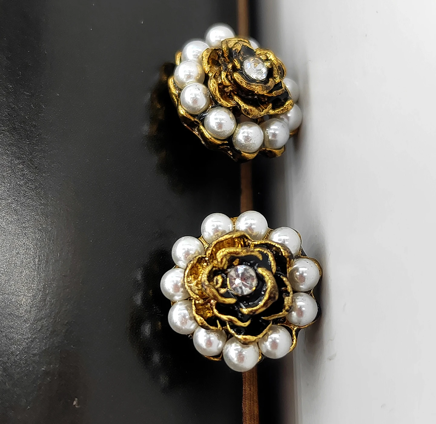 

18 мм винтажные пуговицы с искусственным жемчугом и цветочным дизайном одежды, роскошные металлические пуговицы со стразами для шитья платья, рукоделие, сделай сам