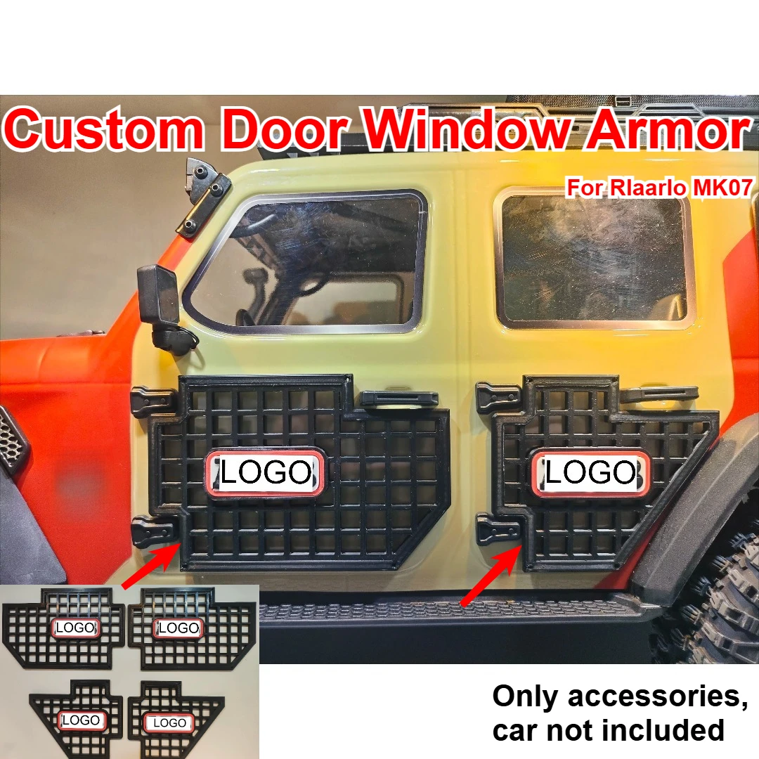 For Rlaarlo MK07 1/7 RC Off Road Car Vehicle Door Window Armor Custom Model Number Decorative Styling Decor Upgrade Accessories