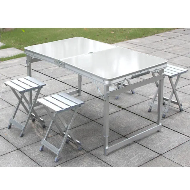 

Portable 4 Chair Aluminum Alloy Outdoor Folding Leisure Camp Bbq Table