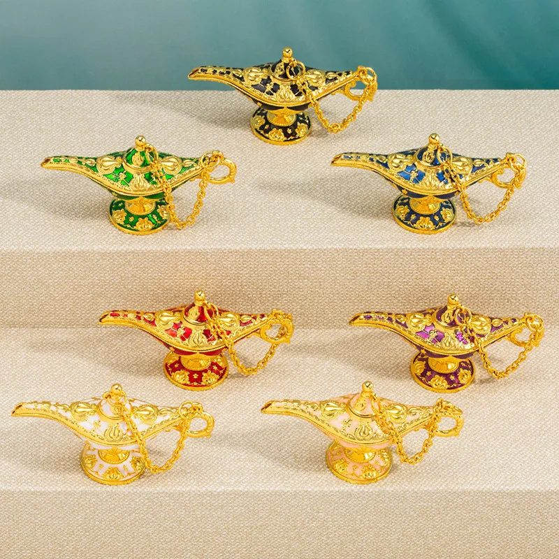 

Hot Sale Shein Aladdin's Magic Lamp Small Size Alloy Decorative Ornament Home Decor Product