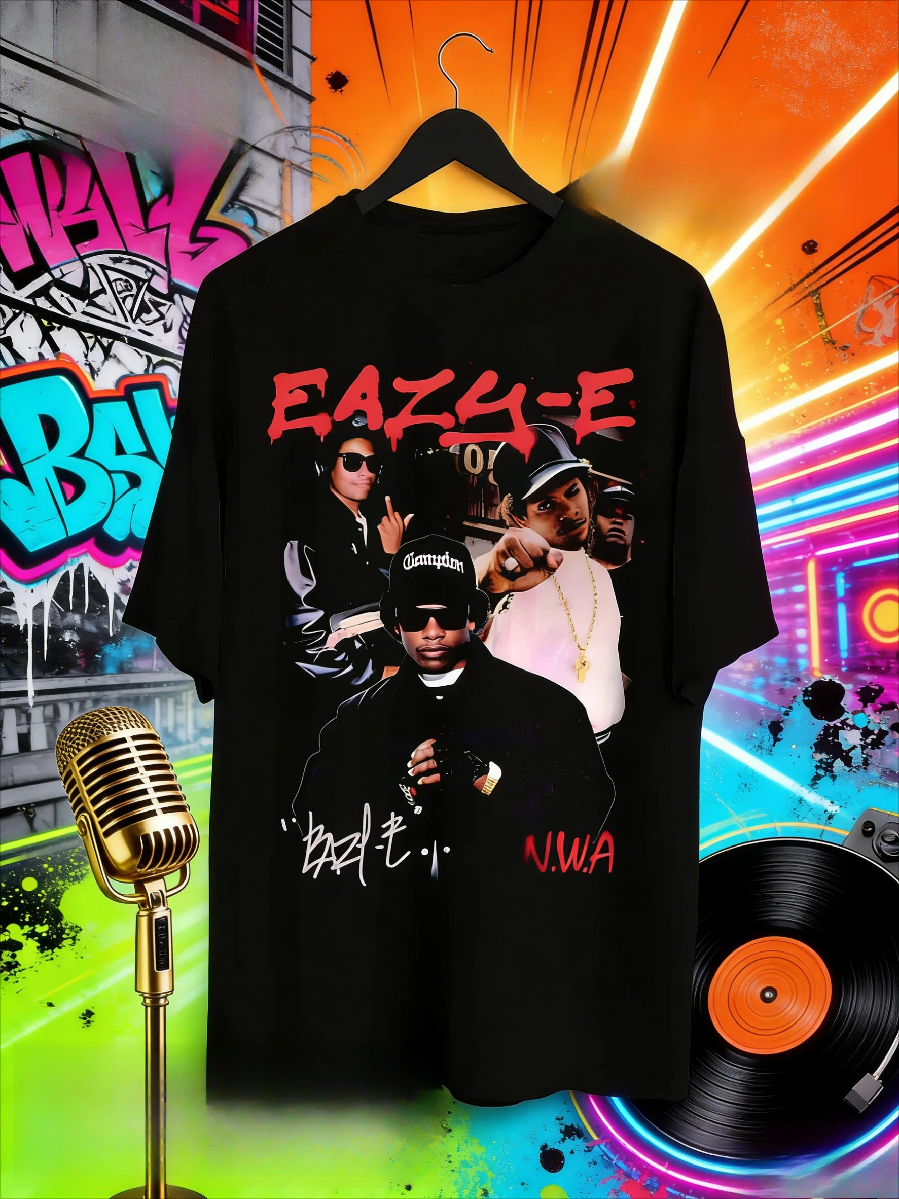 

Summer 2025-26 Eazy-E 100% Pure Cotton Printed T-shirt, 90s Retro Rap and Hip-hop Fan Product T-shirt, EAZY-E Sweatshirt