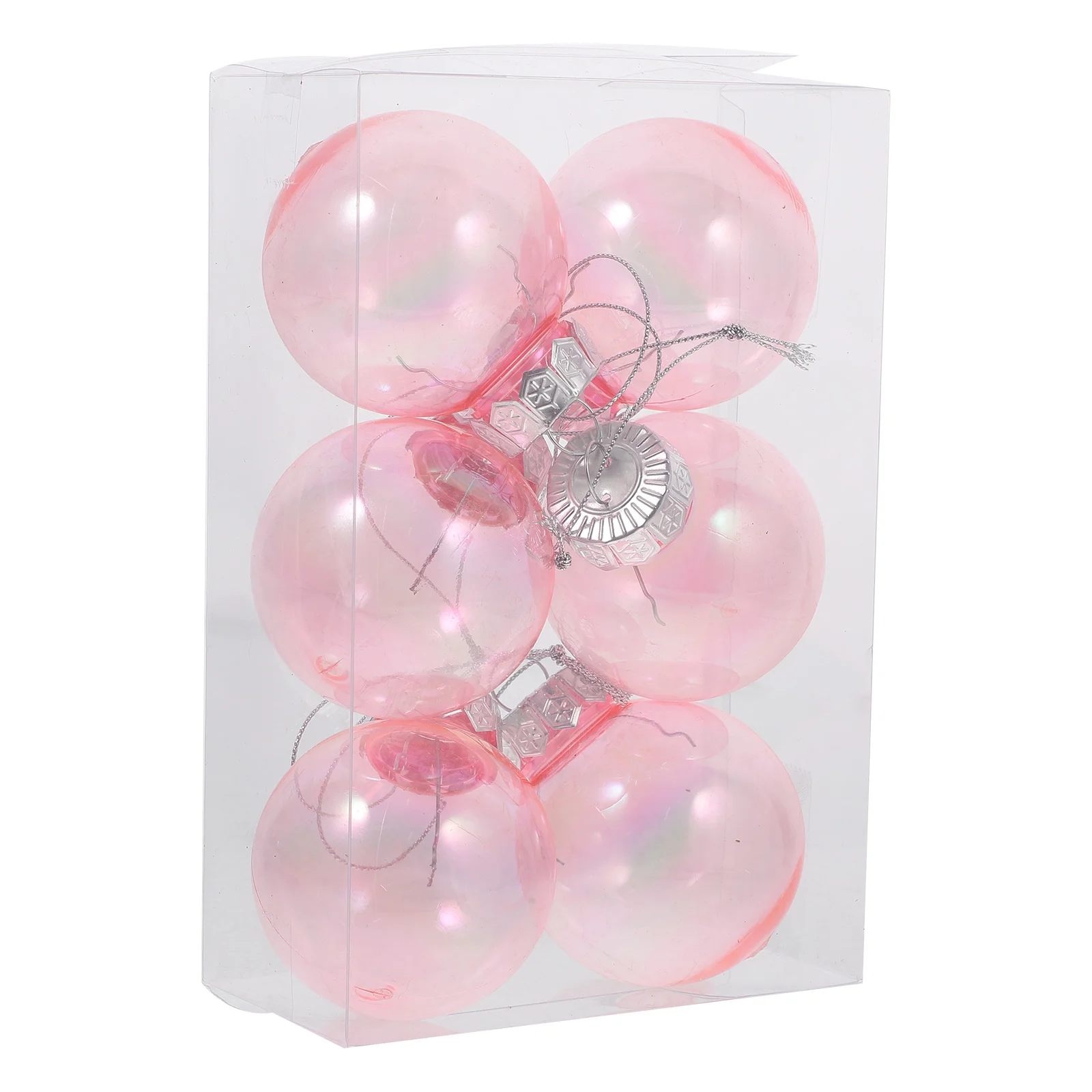 

6Pcs Shatterproof Christmas Ball Ornaments Decorative Hanging Plastic Balls for Xmas Tree Festive Decor Fillable Ornaments