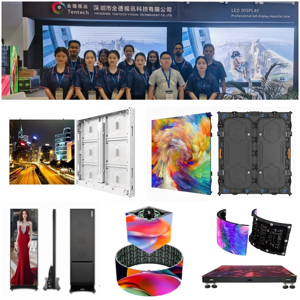 Tentech Flexible Digital Signage ODM OEM Advertising Film Wall Panel HD Video 3D TV Poster Outdoor Billboard LED Display Screen