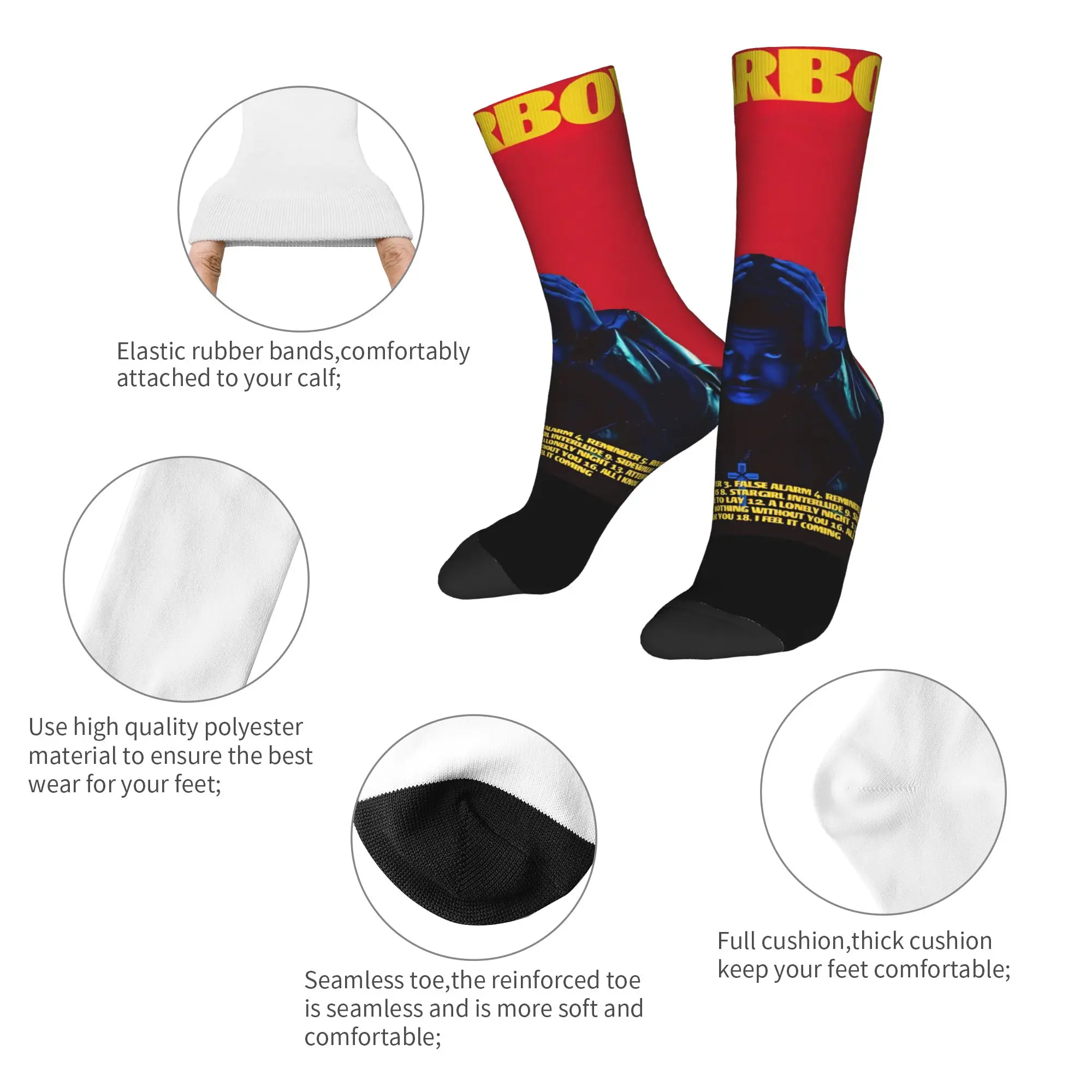 Fashion Men's Socks Crazy The Weeknd Sock Polyester  Graphic Women's Sock Spring Summer Autumn Winter