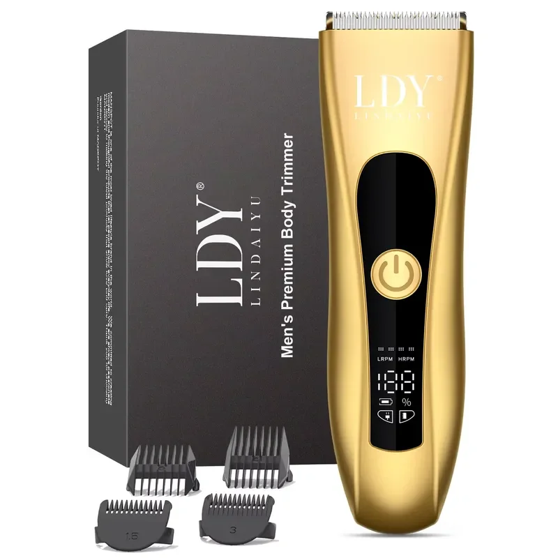 Electric Hair Trimmer with Ceramic Blade Waterproof USB C Charge 3 Hour Runtime for Body Grooming Pubic Groin Leg and Chest