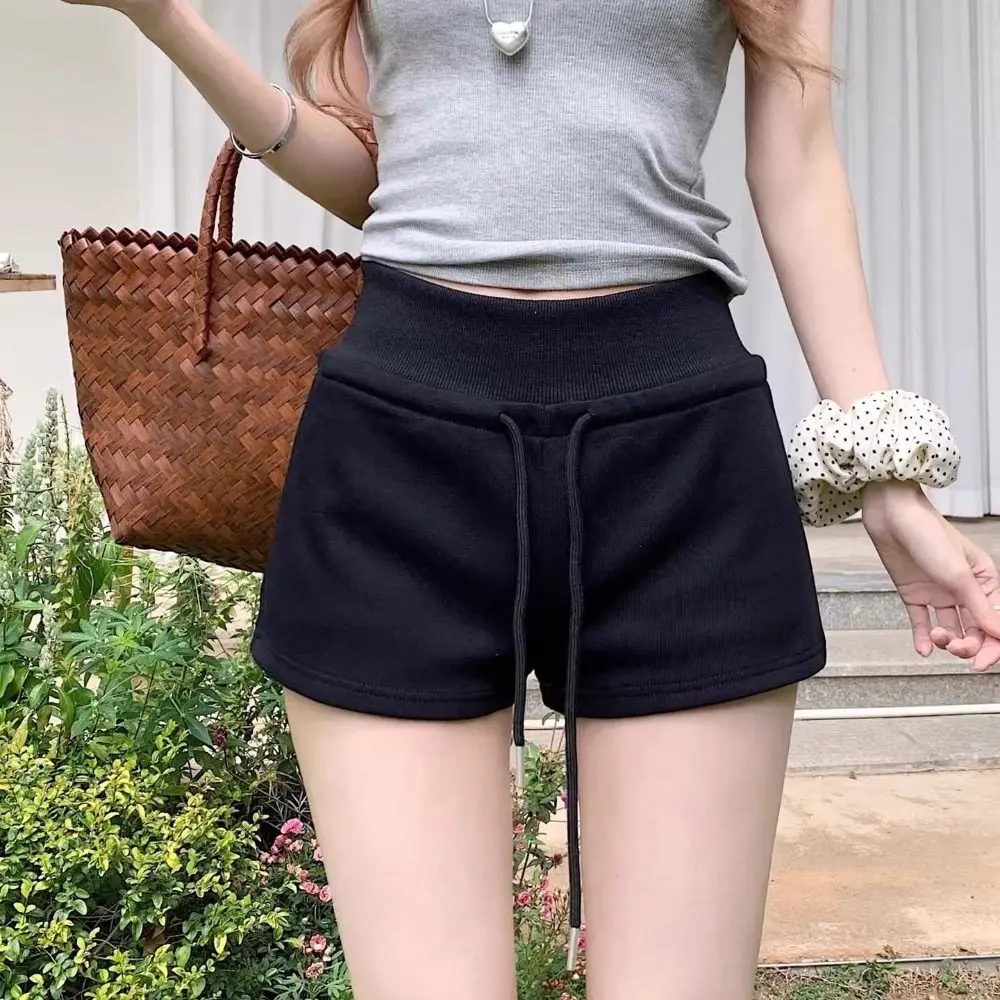 

Drawstring High Waist Shorts Slim Fit Trousers Hot Woman Short Pants Pajamas Pants American Style Summer Casual Shorts Club