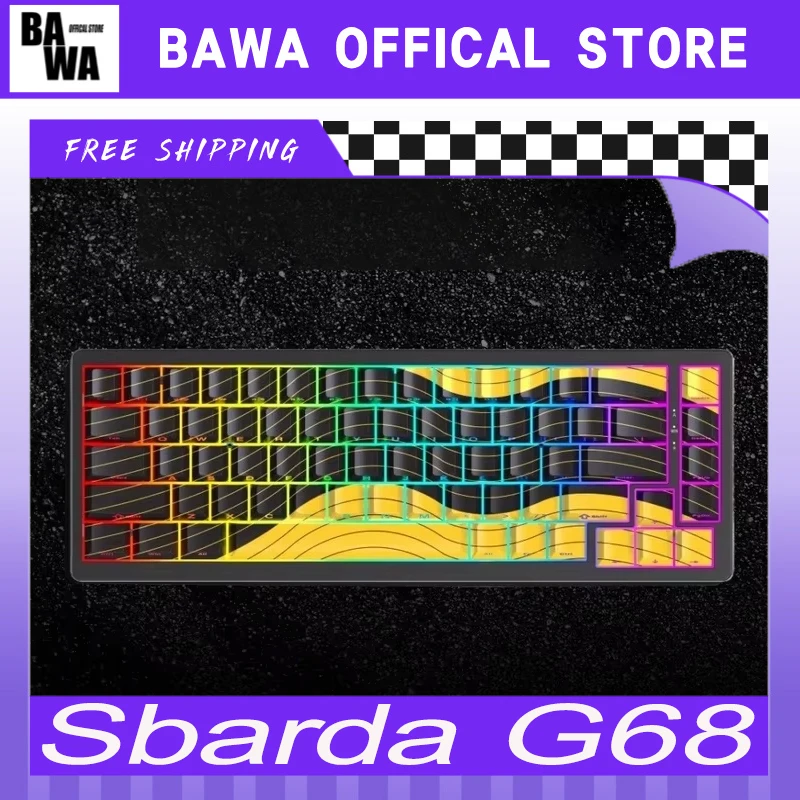 Sbarda G68 Gaming Keyboard Magnetic Switch Wired Esports Keyboard Rgb Side Engraved Translucent Keycaps Custom Pc Accessory Gift