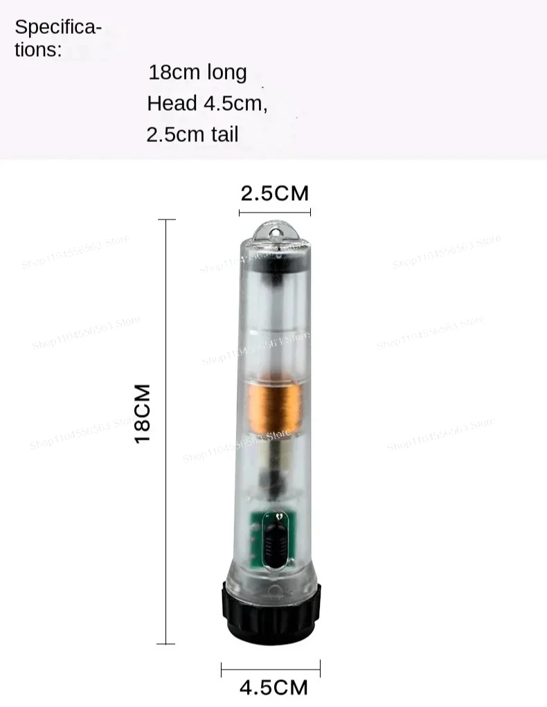 Charging strong magnetic spontaneous transparent hand cranked emergency flashlight