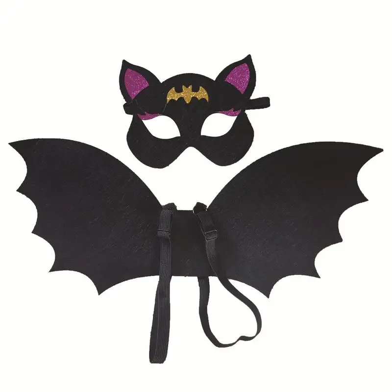 

Bat Costume For Girls With Face Cover Halloween Party Cosplay Bat Wings Decorative Girls Bat Wings Lightweight Many Occasions