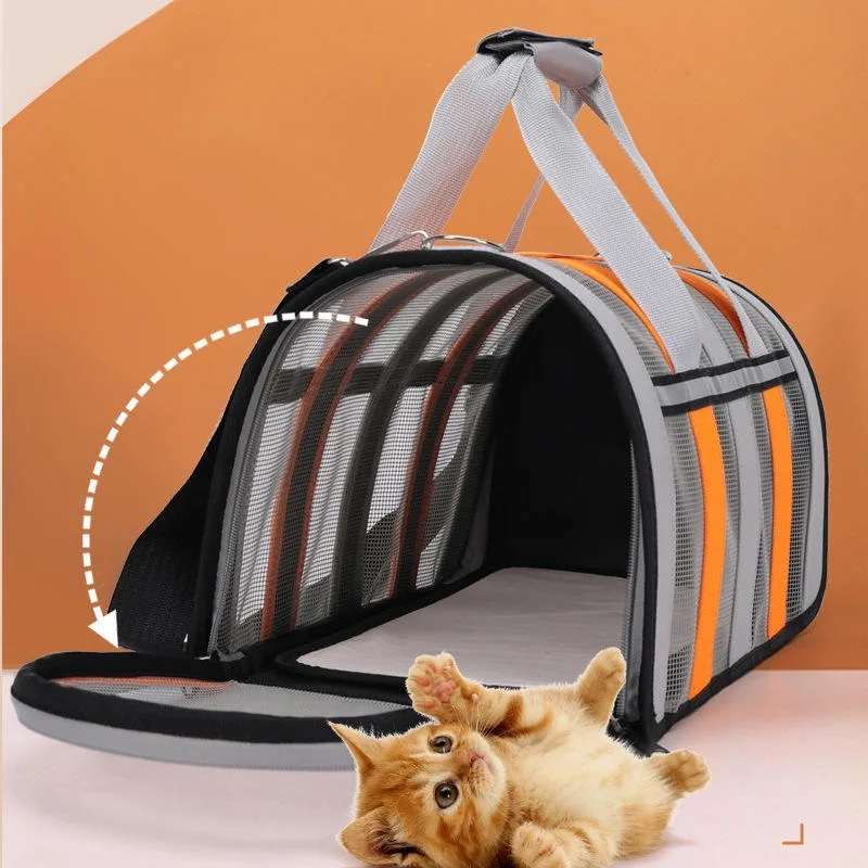 New Portable Cat and Dog Crossbody Bag Small Outdoor Style Pet Strap Foldable Breathable Small Animal