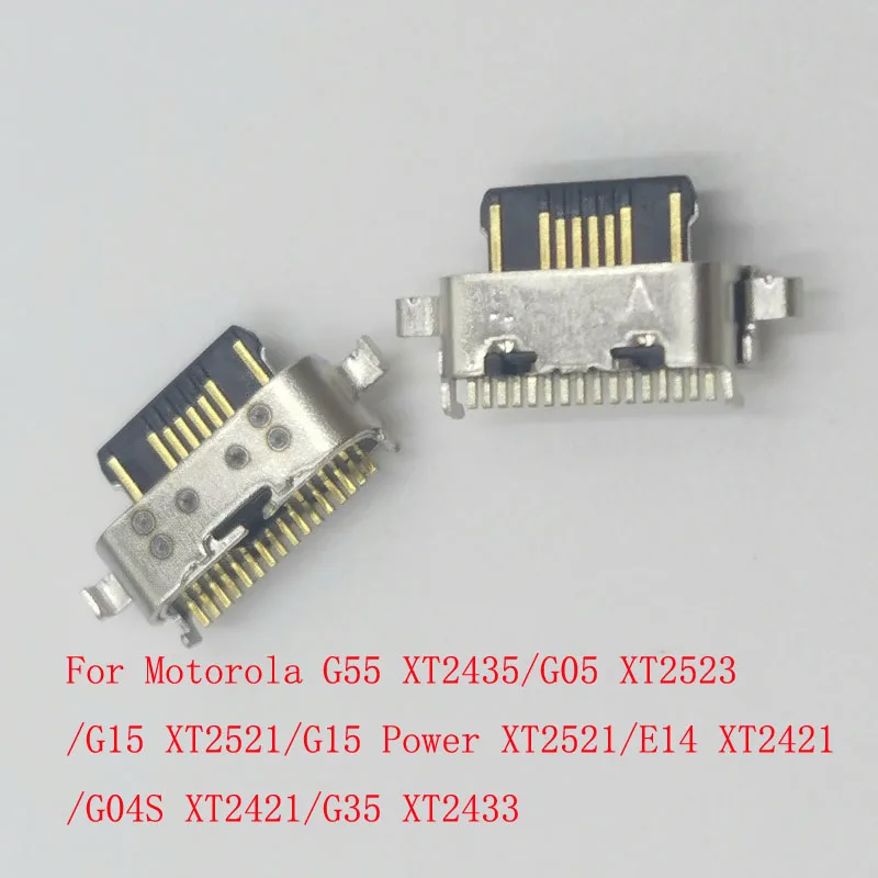 10-100Pcs USB Charger Charging Dock Plug Connector Type C For Motorola Moto G35 G05 E14 G15 Power G55 G04S XT2521 XT2433 XT2523