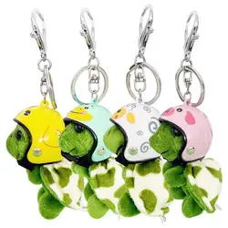 Kawaii Helmet Sea Turtle Keychain Cute Animal Plush Key Chain Individualization Mobile Phone Charm Car Bag Pendant Children Gift