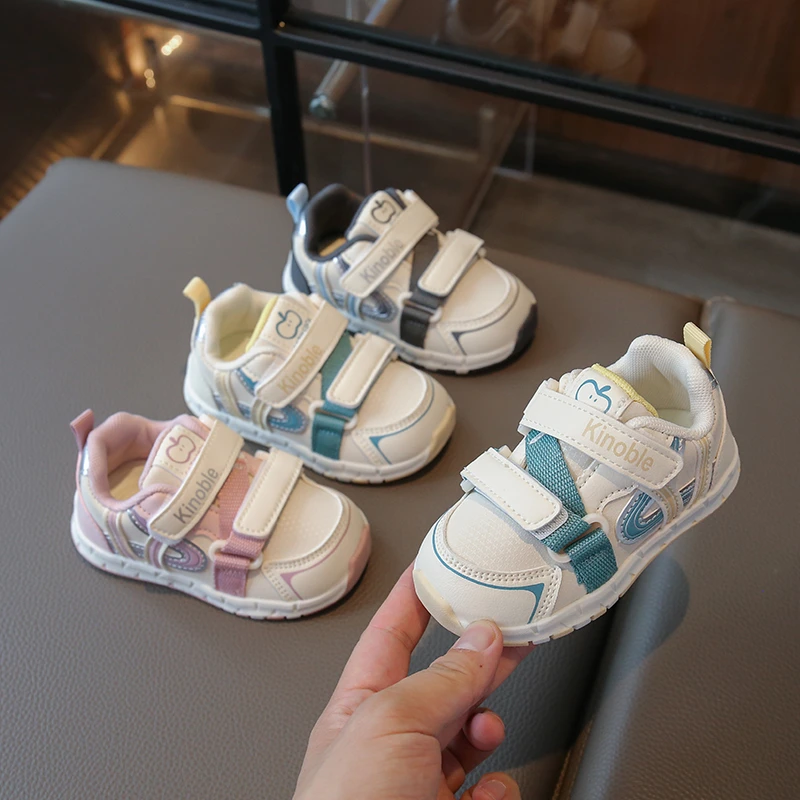 PU Leather Sport Shoes For Children 2026 Trend Fashion Toddler Kid's Sneakers Ergonomics Soft-soled Baby Boy's Girl's Sneakers
