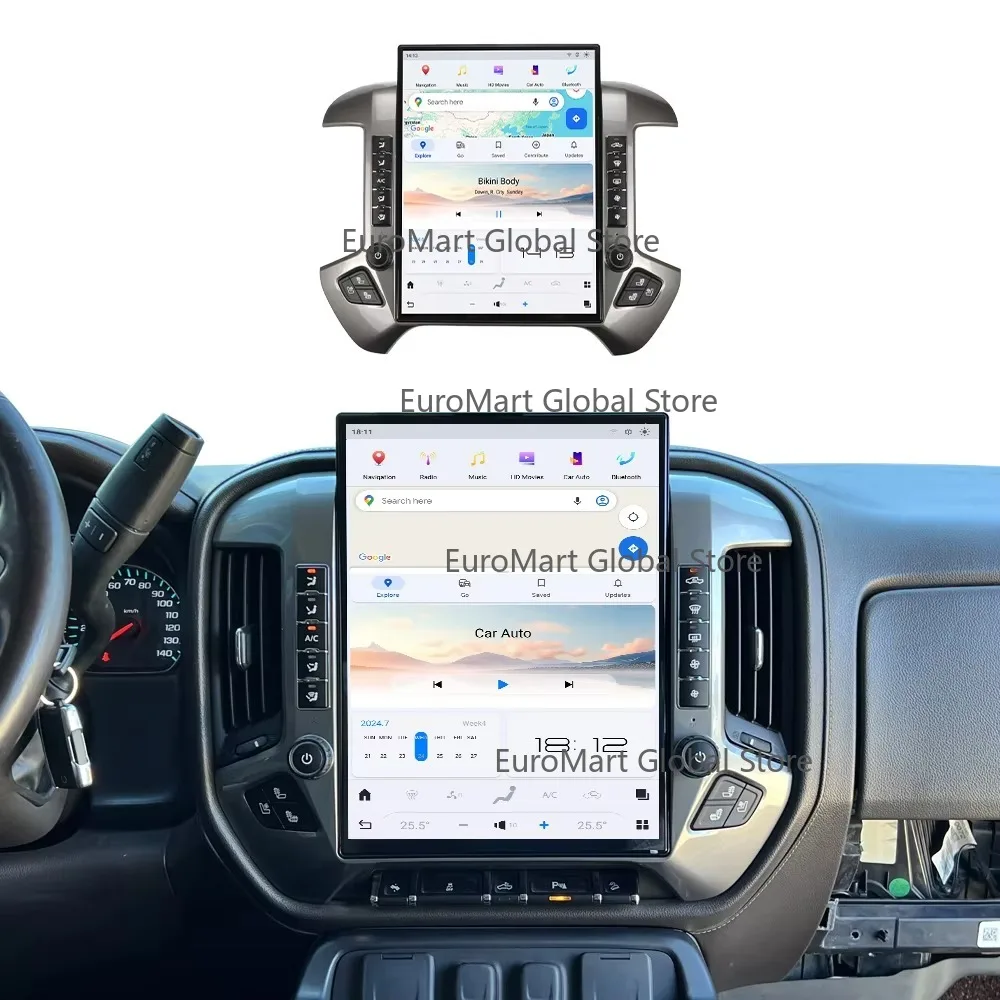 

Новый 15,6-дюймовый вертикальный экран для Silverado GMC Sierra 2014-2018, автомобильный DVD-плеер, GPS, автомобильное радио