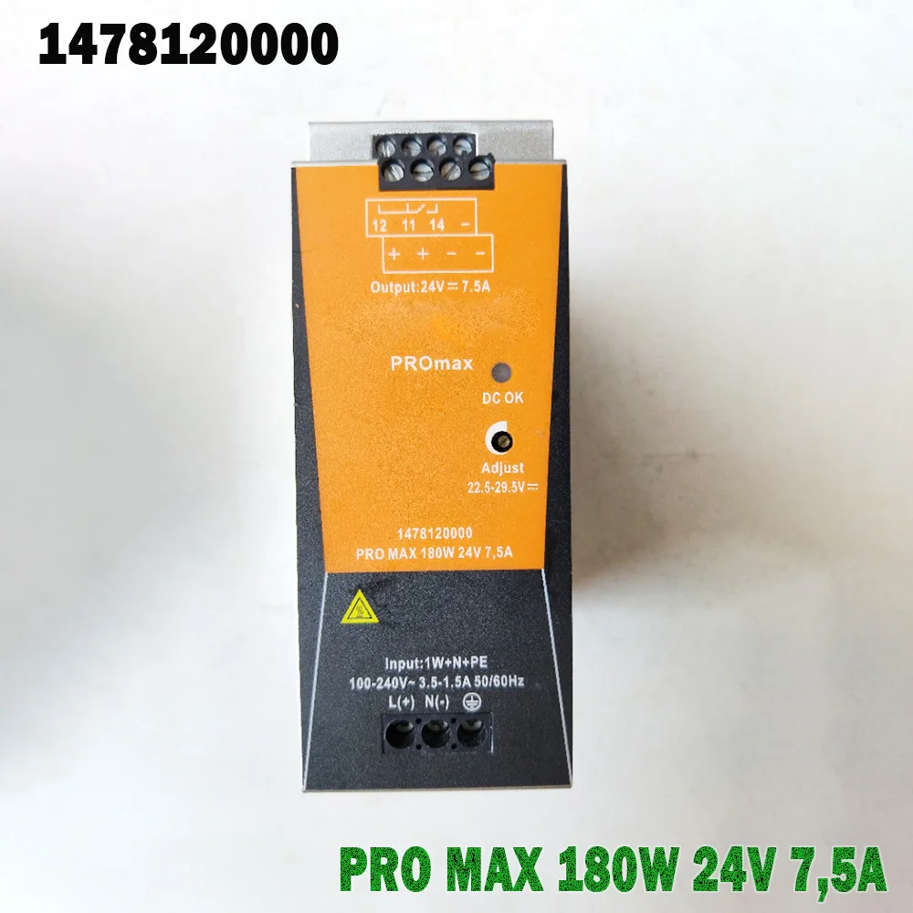 Original For Weidmüller Rail Switching Power Supply Single Phase 100% Tested Before Ship ment 1478120000 PRO MAX 180W 24V 7,5A