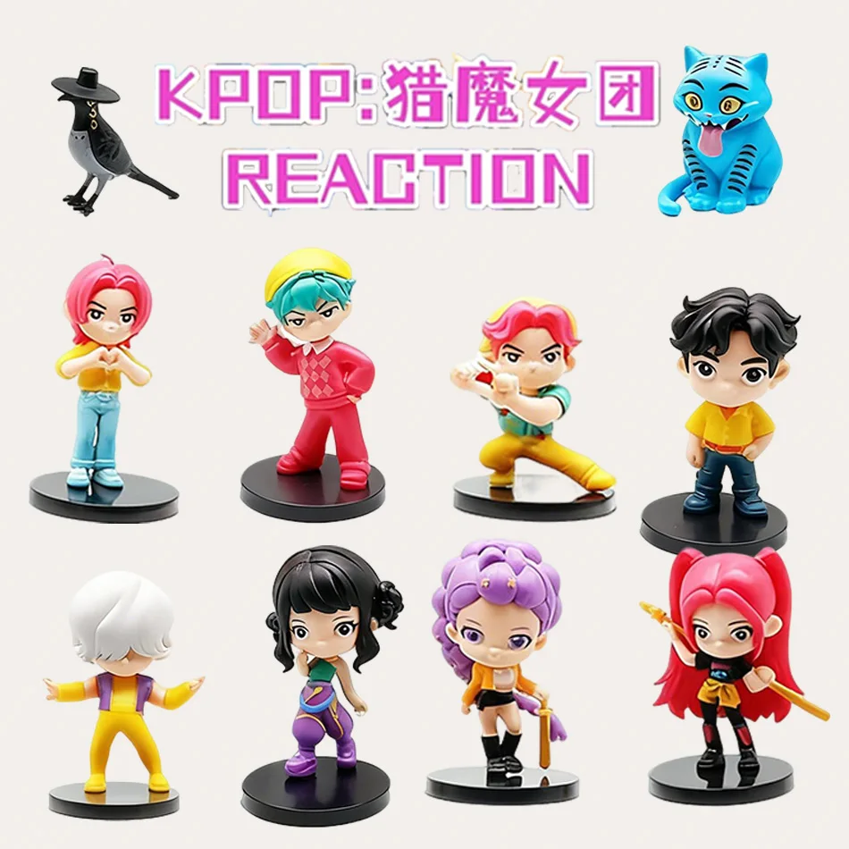 

10pcs/set Hot New Kpop Demon Hunters Figure Pvc Model Anime Figurine Collection Statue Desk Decoration Dolls Children Toys Gifts