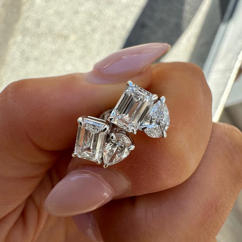 Thumbnail 4 - #55 Trending Moissanite Stud Earrings Right Now