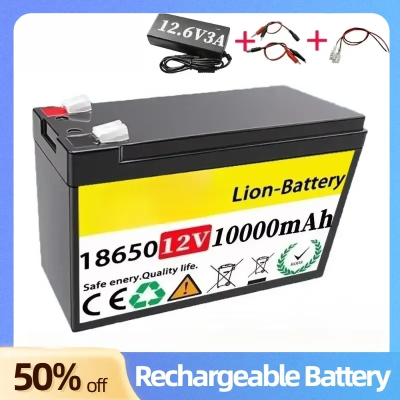 18650 Lithium Battery for Solar Panels Fish Detectors Power Wheels Lighting Rechargeable Batteries 7000mAh 10000mAh +Charger
