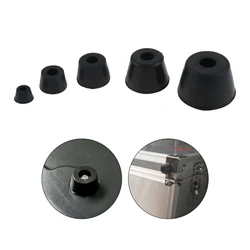 4Pcs Black Rubber Feet Chair Floor Protector Non-slip Wear-resistant Funiture Legs Table Leg Cover Cabinet Bottom Pads