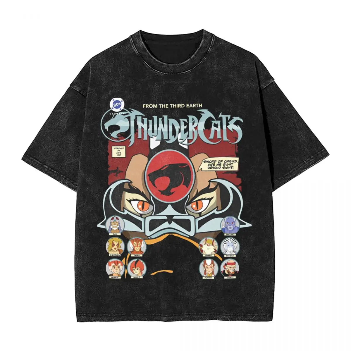 Thundercats Lion-O T Shirts Hip Hop Washed 100% Cotton Harajuku T-Shirts Anime for Men Women Tops Streetwear Graphic Tops Tees