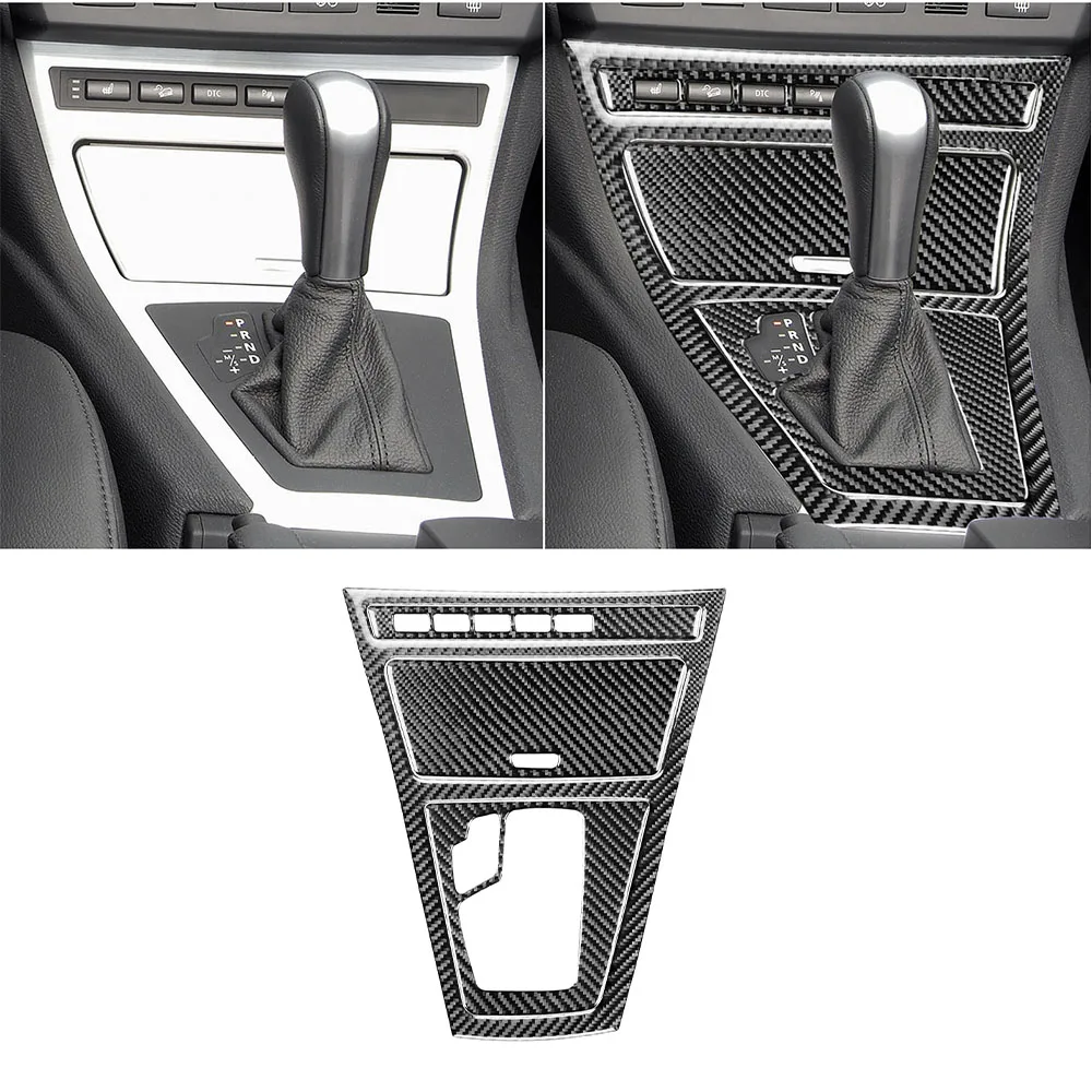 Center Console Gear Shift Decoration Trim Cover Sticker for X3 E83 2004 2005 2006 2007 2008 2009 2010 Carbon Fiber Car Accessory