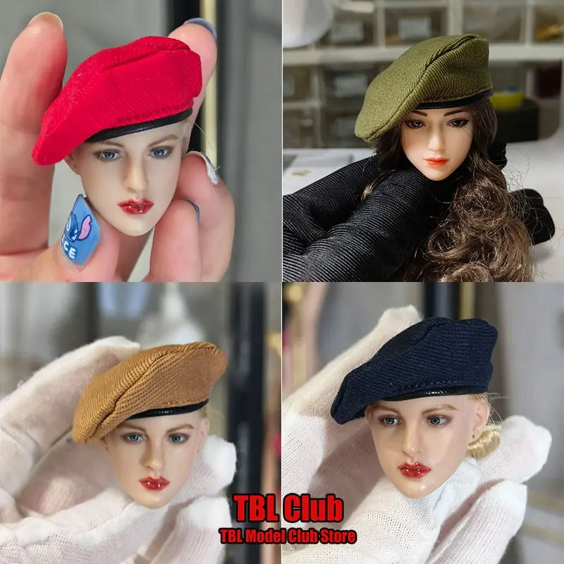 女性の兵士の帽子、ヴィンテージのエレガントな芸術的な画家の帽子、tblアクションフィギュアドール、1:6スケール、単色、在庫あり、12インチ