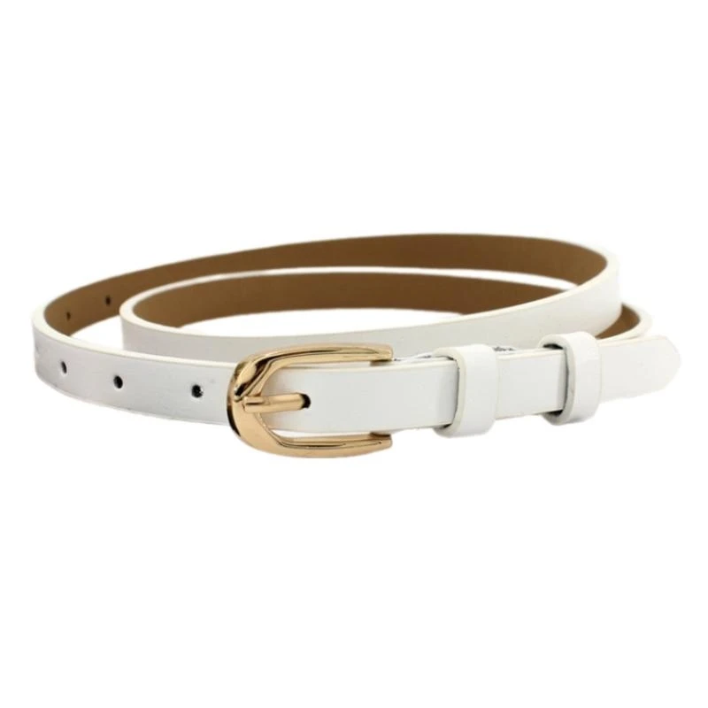 

652F Elegant Women's Waist Belt Thin Waist Strap Waistband with Buckle For Office Meetings or Casual Outings Solid Color Sash