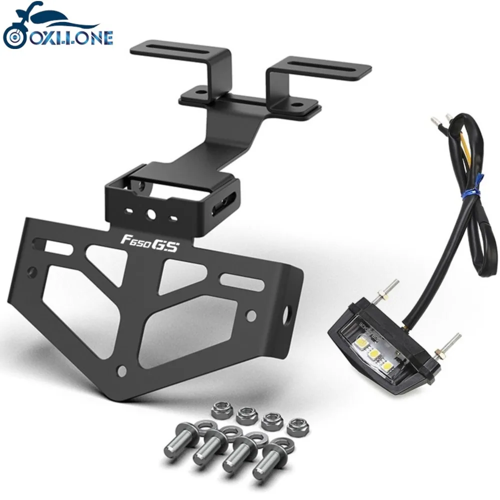 

For BMW F650GS F700GS F800ST F850GS F900R F900XR G310GS Adjustable License Plate Holder LED Light Relocation Bracket RNINE T