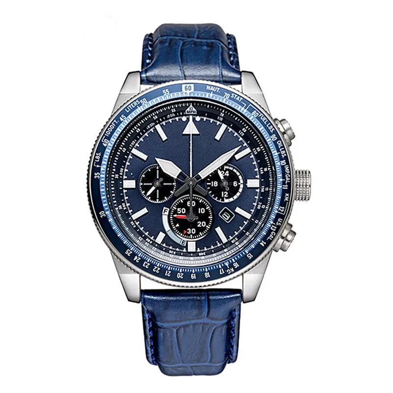 ​2025 New Men's Business Watch Quartz 6-Hand All Functions Leather Strap Waterproof Luminous Calendar​ Luxury Brand AAA+ Watch