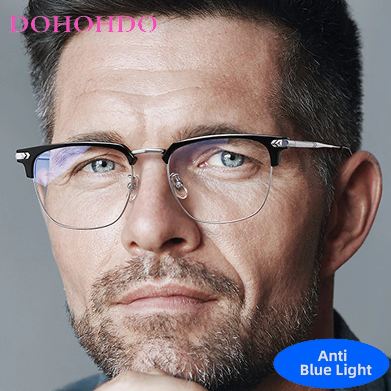 

Classic Vintage Metal Legs TR90 Square Anti Blue Light Glasses Woman Men Luxury Brand Reading Eye Protection Optical Eyeglasses