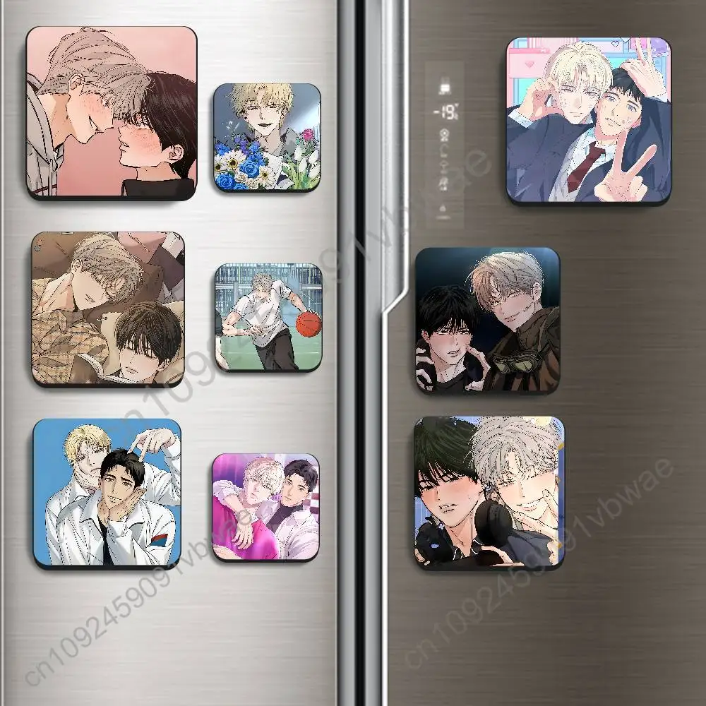 cartoon Stage Behind Black Square Plastic Fridge Magnet, for Magnetic Sticker No Trace Left, Durable, Smooth and Textured