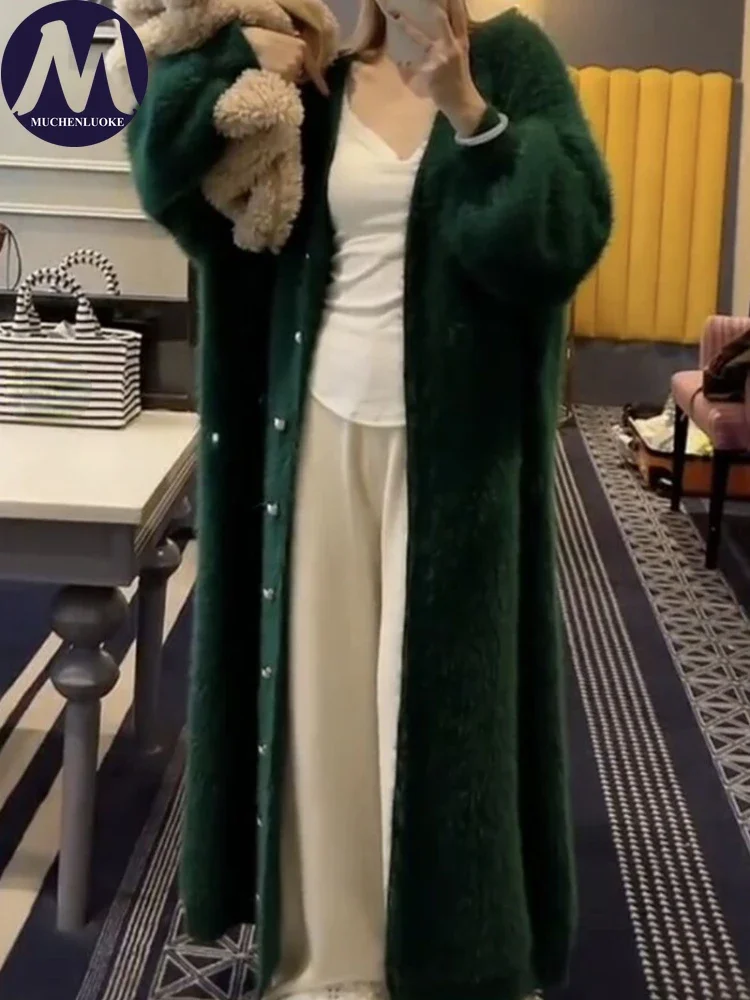 Cardigan da donna con bottoni in perle a maniche lunghe, maglione da donna, cappotti eleganti, moda coreana, abbigliamento casual, autunno, inverno