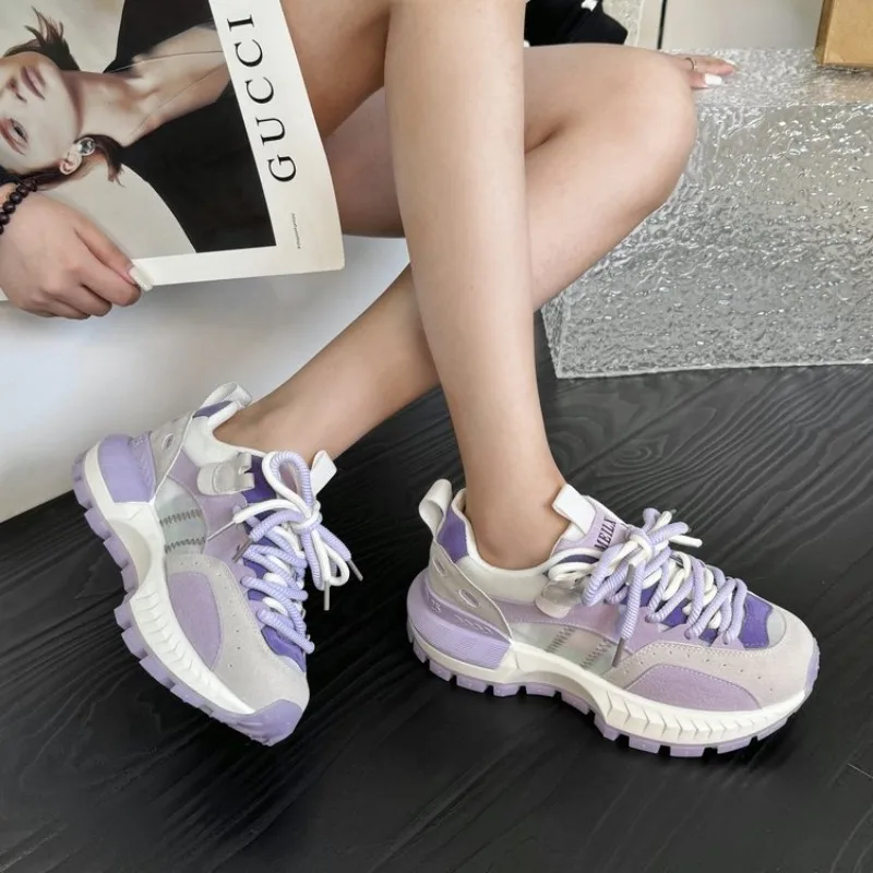 2024 Summer and Autumn New Breathable and Comfortable Dad Shoes Colored and Versatile, Unique and Leisure Sports Women's Shoes image 5