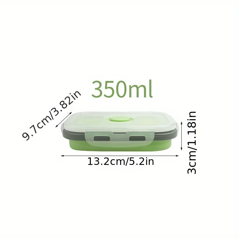 1/4pcs Collapsible Silicone Food Storage Container Stackable Space Saving Lunch Box Microwaveable Foldable Kitchen Accessories