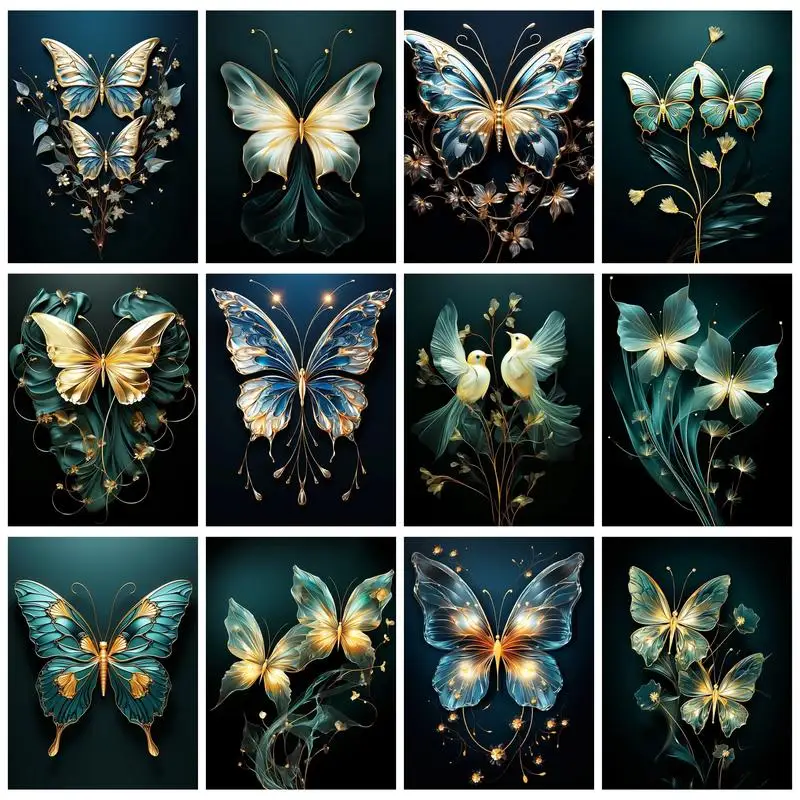 

CHENISTORY Oil Painting By Numbers Acrylic Paint Butterfly For Adults Number Painting Diy Crafts Home Decors Unique Gift