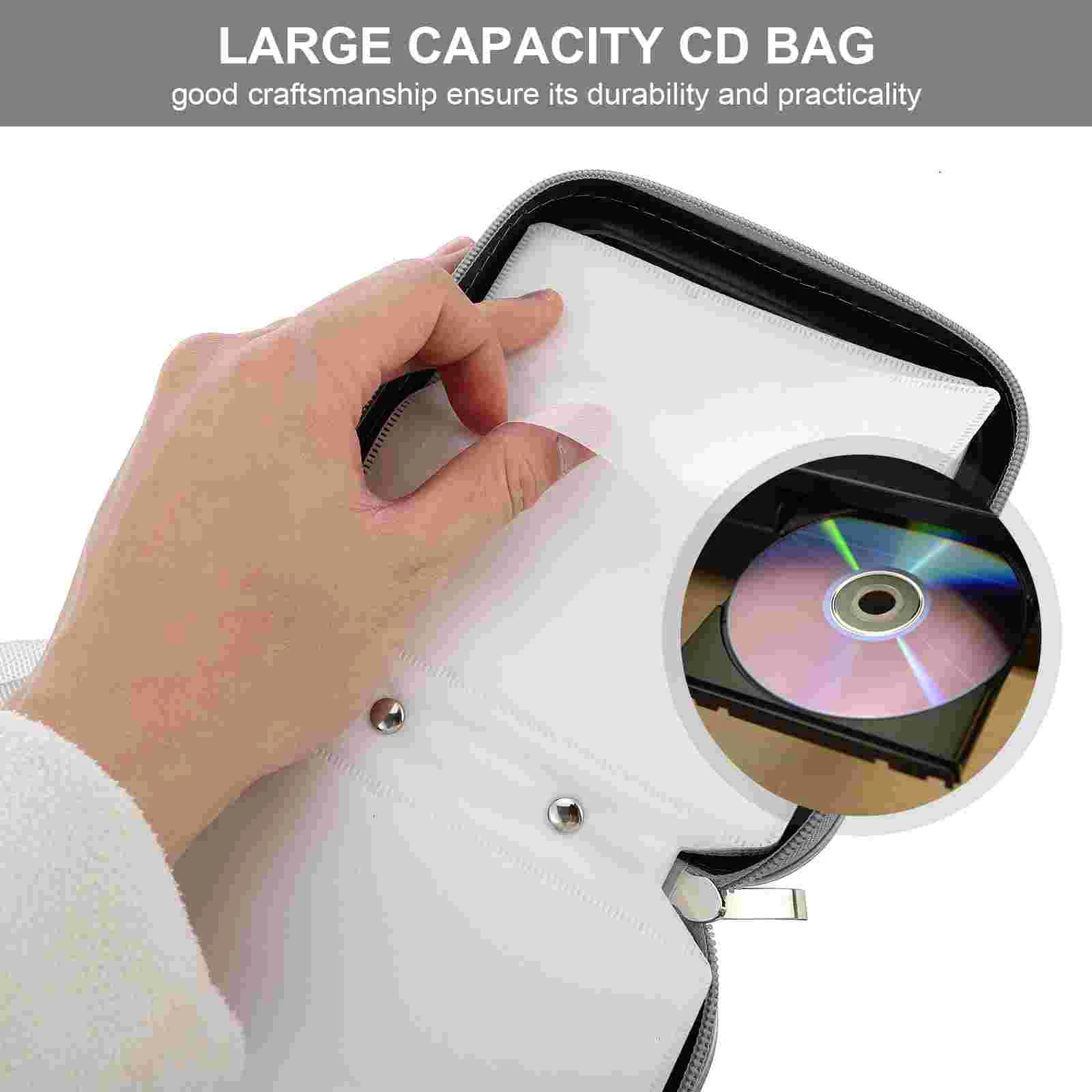 40 Capacity CD Storage Bag Disc Case DVD Pouch Protector Large Box 165X155cm Holder Car Black