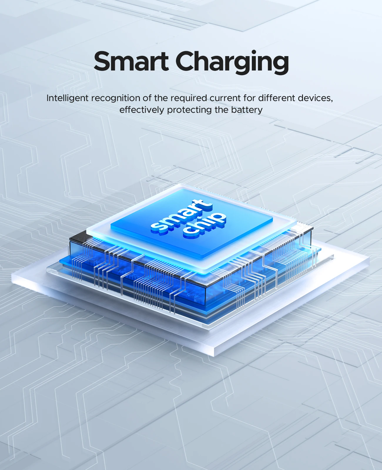 Built in Smart Chip makes for Smart Charging