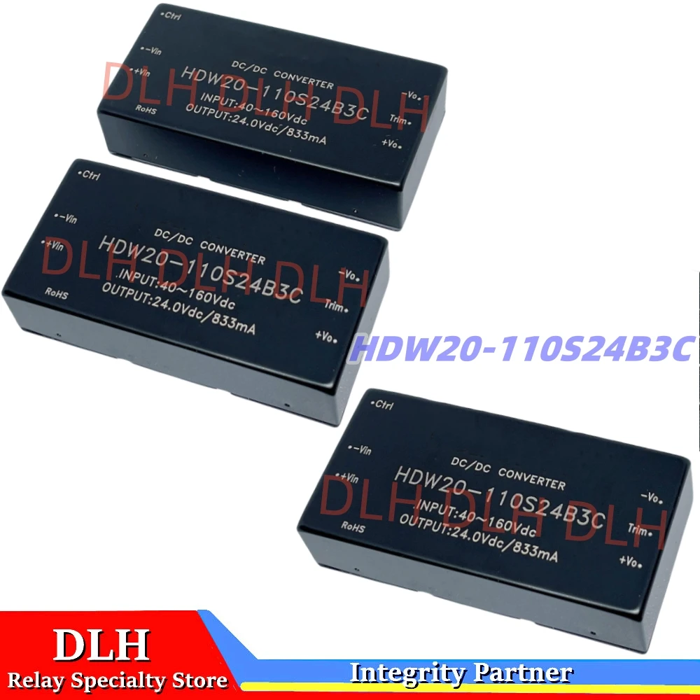 

5PCS HDW20-110S24B3C Original Genuine Input 40-160VDC Output 24V 20W