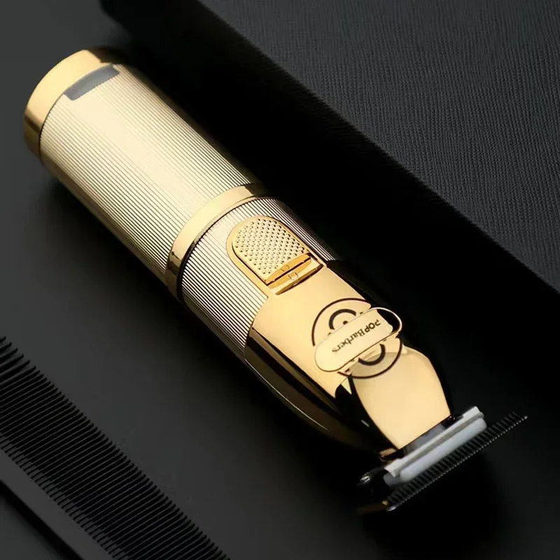 

Professional Haircut Pop Barbers P700 Trimmer Oil Head Electric Hair Clippers Golden Carving Scissors Electric Shaver