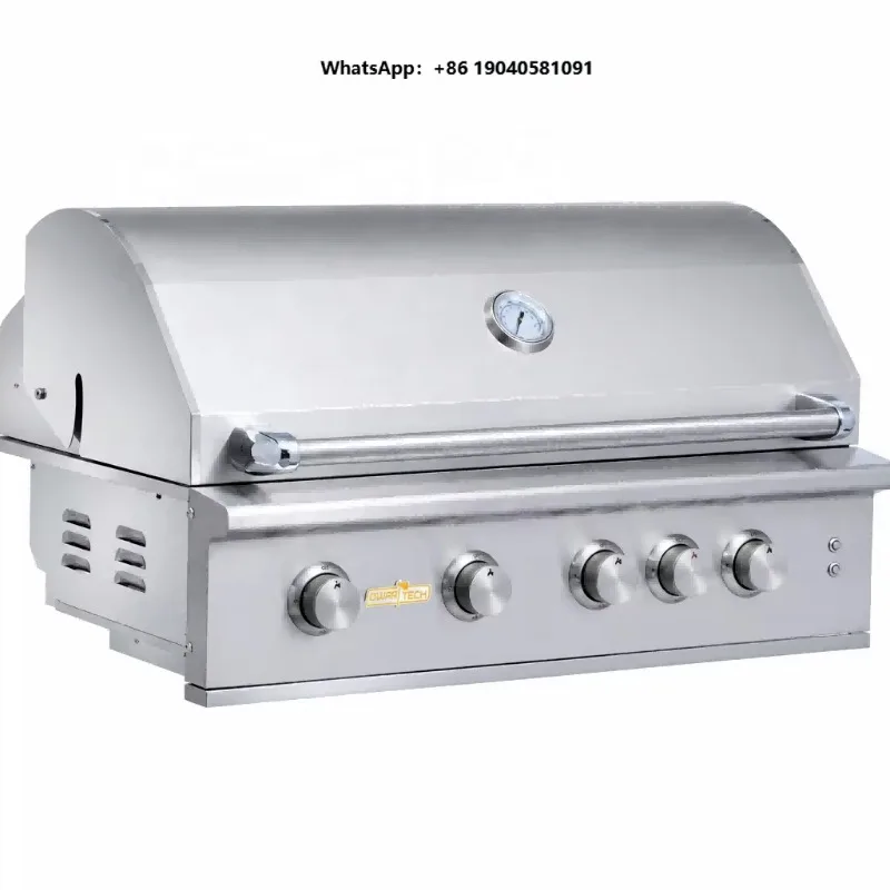 Modern Premium Outdoor Gas Grill 4 Main Burners Infrared 304 Stainless Steel 304 Stainless Steel Metal Barbecue Stove 4 Main