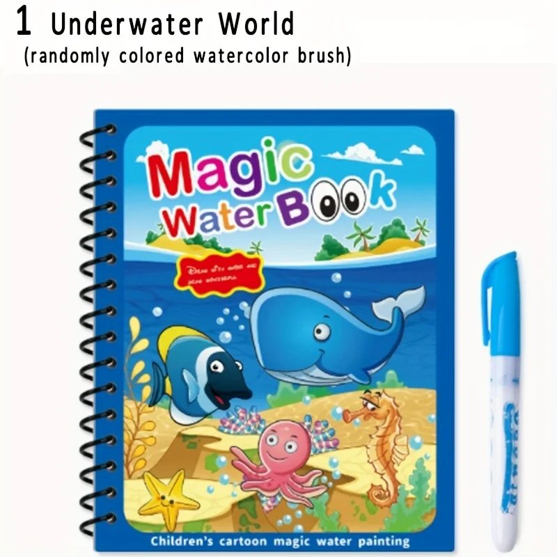 Giocattoli Montessori Libro da colorare riutilizzabile Libro da disegno ad acqua magica Giocattoli sensoriali per la prima educazione per bambini Regalo di compleanno