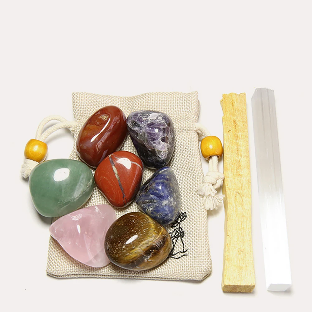 

Seven Chakra Stone Set Natural Crystal Polished Rough Stones Meditation Healing Crystals Stress Relief Beautiful Unique Decor