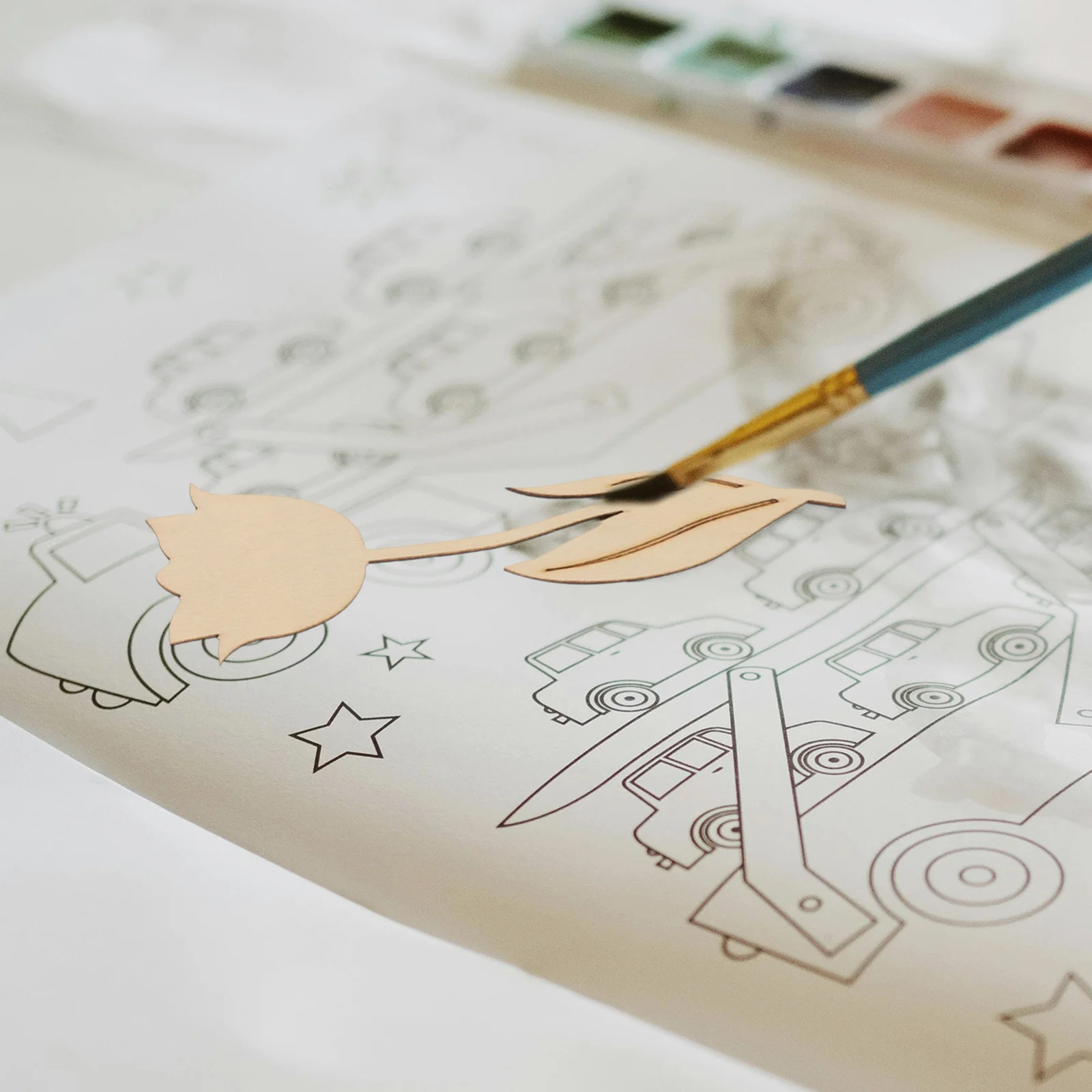 

5Pcs Unfinished Wood Flower Cutouts Wooden Slices DIY Painting Graffiti Crafts Kids Creative Gift Ideas Supplies