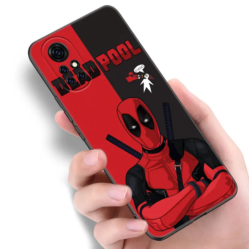Super Hero Deadpool Black Silicone Phone Case For Huawei Nova 11 12 Ultra 9 10 SE Pro 11E 11i 12i Y70 + Y60 Y61 Y71 Y72 Y90 Y91 image 4